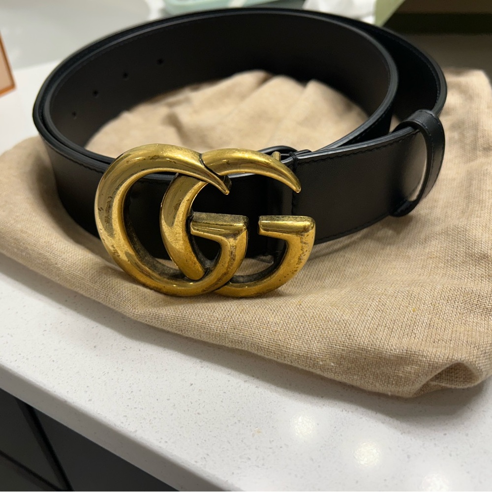 Gucci Black Leather Belt